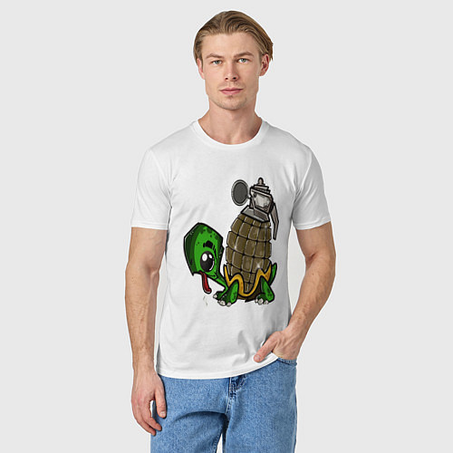 Мужская футболка Explosive turtle / Белый – фото 3