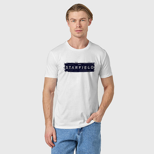 Мужская футболка Старфилд - Глитч / Белый – фото 3