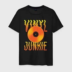 Футболка хлопковая мужская Vinyl Junkie, цвет: черный
