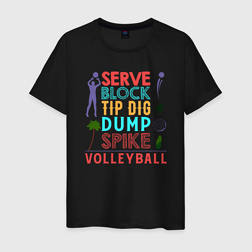 Мужская футболка Game - Volleyball / Черный – фото 1