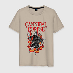 Футболка хлопковая мужская Cannibal Corpse Труп Каннибала Z, цвет: миндальный