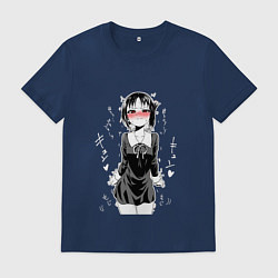Футболка хлопковая мужская Госпожа Кагуя сердится сенпай, цвет: тёмно-синий