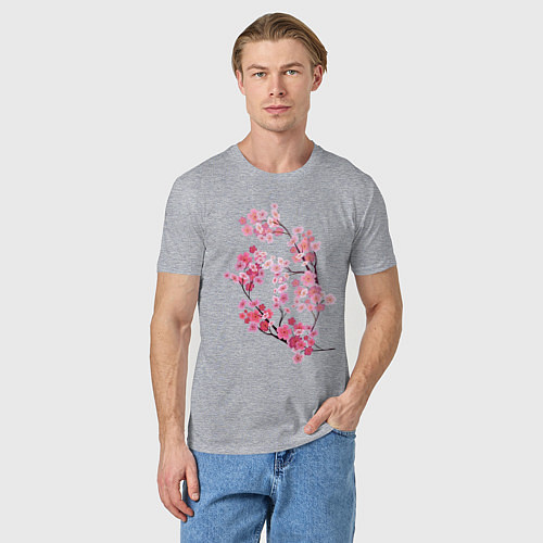 Мужская футболка Цветение вишни / Меланж – фото 3