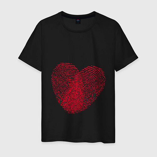 Мужская футболка Отпечаток на сердце / Черный – фото 1