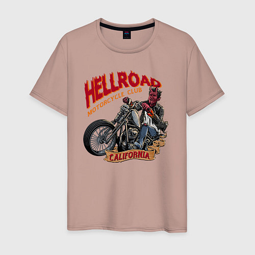 Мужская футболка Hellroad / Пыльно-розовый – фото 1