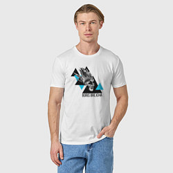 Футболка хлопковая мужская Boris Brejcha triangles, цвет: белый — фото 2