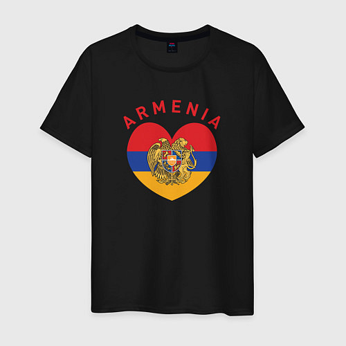 Мужская футболка The Heart of Armenia / Черный – фото 1