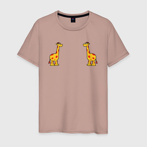 Мужская футболка Жираф / Пыльно-розовый – фото 1