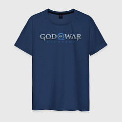Футболка хлопковая мужская God of War Ragnarok лого, цвет: тёмно-синий