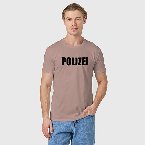 Мужская футболка POLIZEI / Пыльно-розовый – фото 3