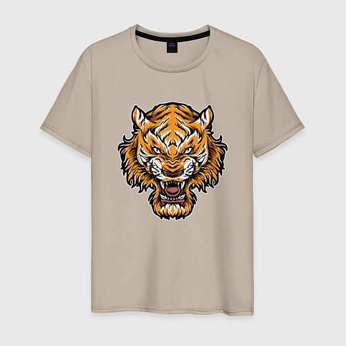 Мужская футболка Cool Tiger / Миндальный – фото 1