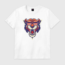 Футболка хлопковая мужская Tiger Hipster, цвет: белый