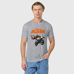 Футболка хлопковая мужская KTM МОТОКРОСС Z, цвет: меланж — фото 2