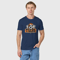 Футболка хлопковая мужская Football Tigers, цвет: тёмно-синий — фото 2