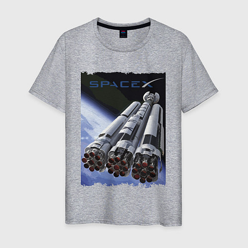 Мужская футболка Экспедиция в космос / Меланж – фото 1