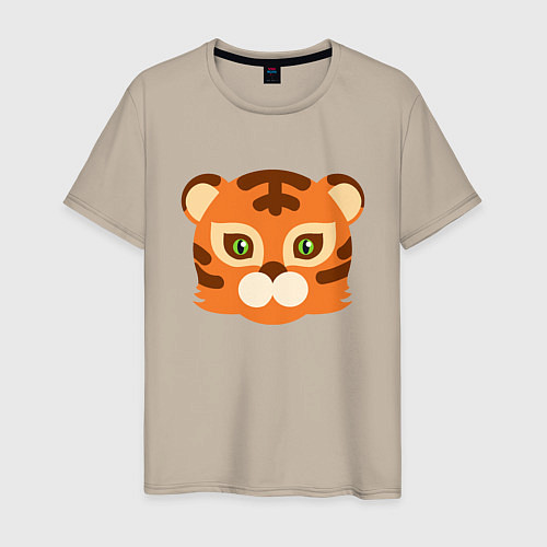 Мужская футболка Cute Tiger / Миндальный – фото 1