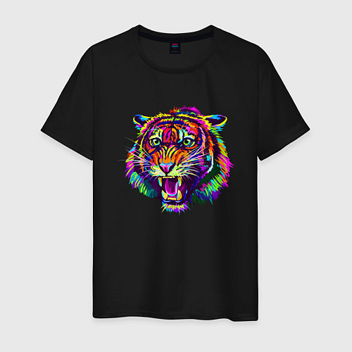 Мужская футболка Color Tiger / Черный – фото 1