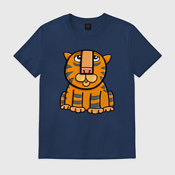 Футболка хлопковая мужская Funny Tiger, цвет: тёмно-синий