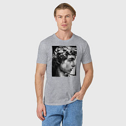 Футболка хлопковая мужская Давид Скульптура Тимоти Шаламе, цвет: меланж — фото 2