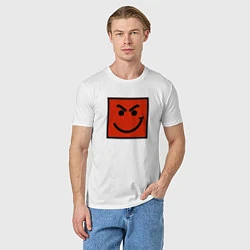 Футболка хлопковая мужская BON JOVI HAVE A NICE DAY SMILE LOGO, цвет: белый — фото 2