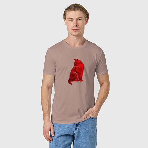 Мужская футболка Красный Кот / Пыльно-розовый – фото 3
