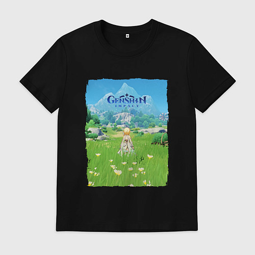 Мужская футболка Genshin Impact Геншин Импакт Poster / Черный – фото 1