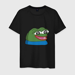 Футболка хлопковая мужская Pepe happy Пепе хеппи, цвет: черный