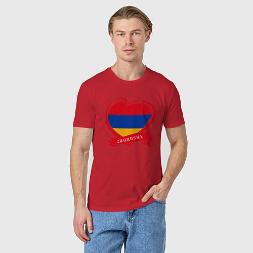 Мужская футболка Любимая Армения / Красный – фото 3