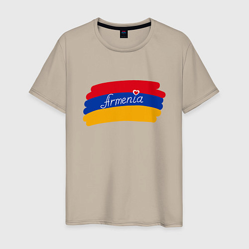 Мужская футболка Любимая Армения / Миндальный – фото 1