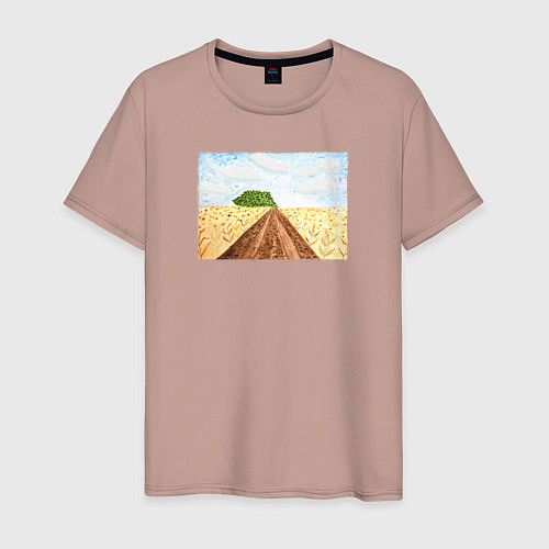 Мужская футболка Южное поле / Пыльно-розовый – фото 1