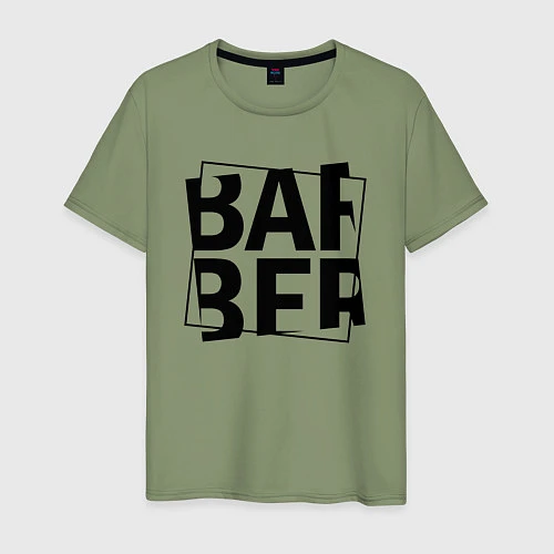 Мужская футболка Барбер черный / Авокадо – фото 1