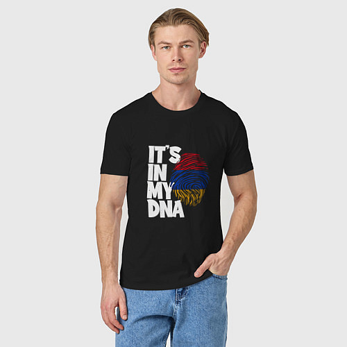 Мужская футболка ДНК - Армения / Черный – фото 3