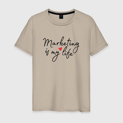 Мужская футболка Маркетинг - моя жизнь / Миндальный – фото 1