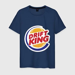 Футболка хлопковая мужская Drift король, цвет: тёмно-синий