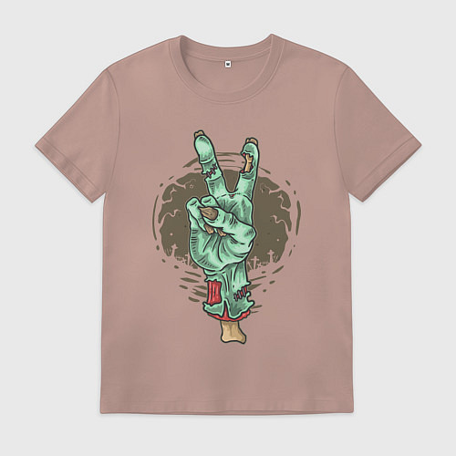 Мужская футболка Zombie Hand / Пыльно-розовый – фото 1