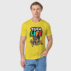 Футболка хлопковая мужская Toca Life, цвет: желтый — фото 2