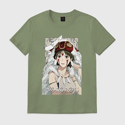 Футболка хлопковая мужская Princеss mononoke, цвет: авокадо