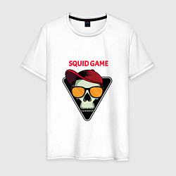 Футболка хлопковая мужская Squid Game Skull, цвет: белый