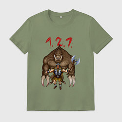 Футболка хлопковая мужская Разнос на 121, цвет: авокадо