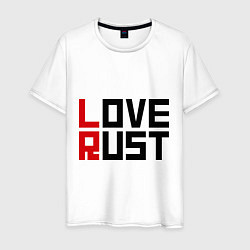 Футболка хлопковая мужская Love Rust, цвет: белый