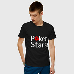 Футболка хлопковая мужская PokerStars логотип, цвет: черный — фото 2