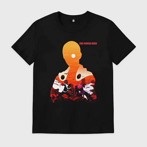 Мужская футболка Бой Сайтама и Бороса One Punch-Man / Черный – фото 1