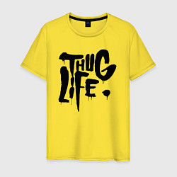 Футболка хлопковая мужская Thug life Жизнь Головореза, цвет: желтый