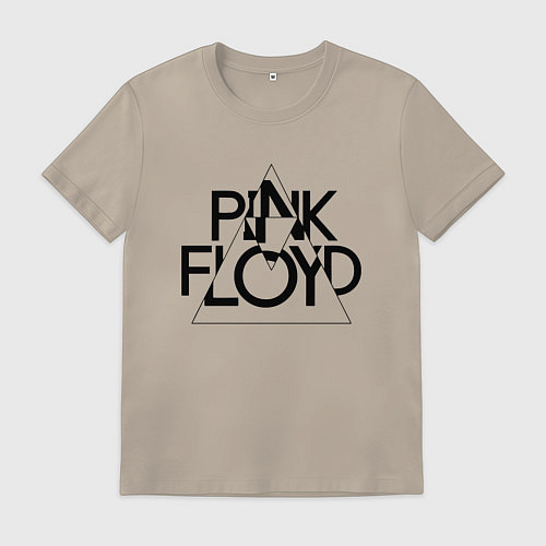 Мужская футболка PINK FLOYD LOGO ПИНК ФЛОЙД / Миндальный – фото 1