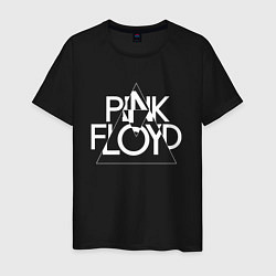 Футболка хлопковая мужская PINK FLOYD LOGO ПИНК ФЛОЙД ЛОГОТИП, цвет: черный