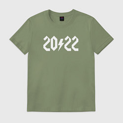 Футболка хлопковая мужская 2022 ACDC, цвет: авокадо