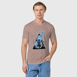 Футболка хлопковая мужская Genshin Impact AyakaАяка, цвет: пыльно-розовый — фото 2