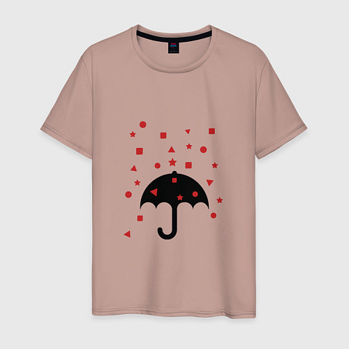 Мужская футболка Дождик / Пыльно-розовый – фото 1