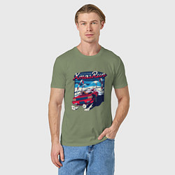 Футболка хлопковая мужская Xmas Run, цвет: авокадо — фото 2