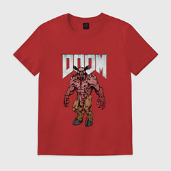 Футболка хлопковая мужская DEMON BARON DOOM NPC, цвет: красный